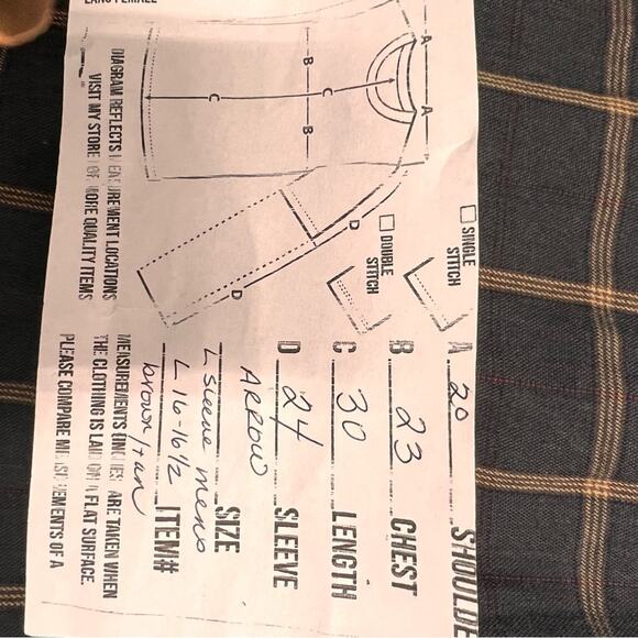 Arrow Men’s long sleeve button down shirt.  Brown and tan. Size 16-16 1/2. large - Picture 5 of 10